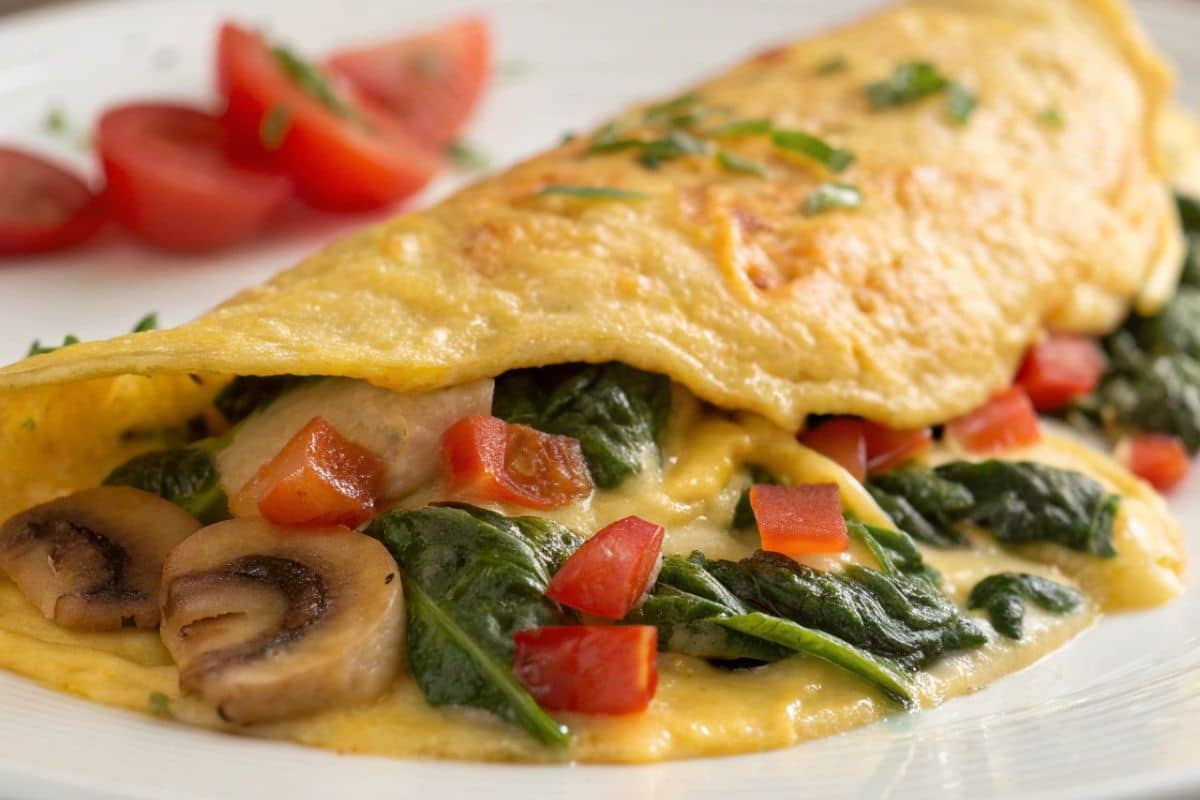 Cheddar And Veggie Omelet