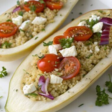 Mediterranean Stuffed White Eggplant