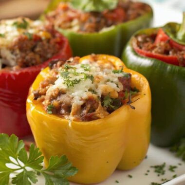 Stuffed Bell Peppers With Mozzarella And Parmesan