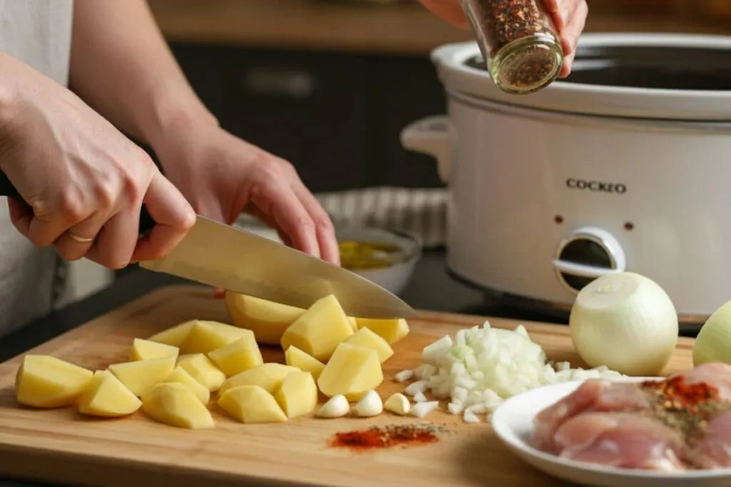 Tasty Slow Cooker Chicken And Potatoes Recipe
