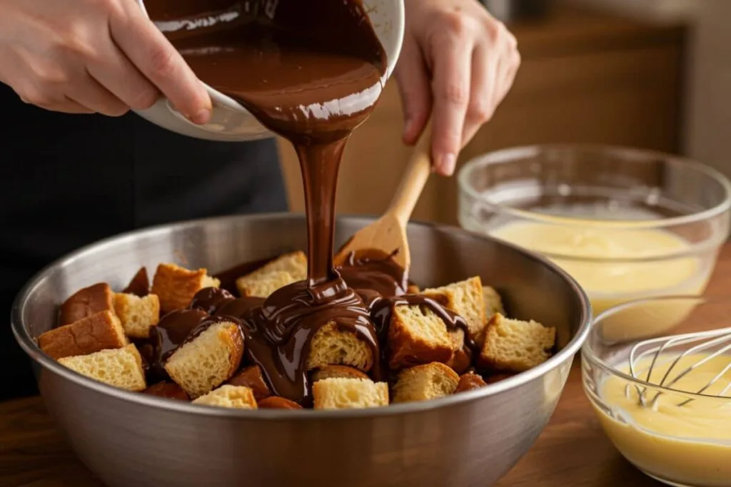 Bread And Chocolate Pudding Prep 