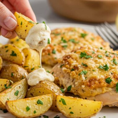Slow Cooker Garlic Parmesan Chicken And Potatoes
