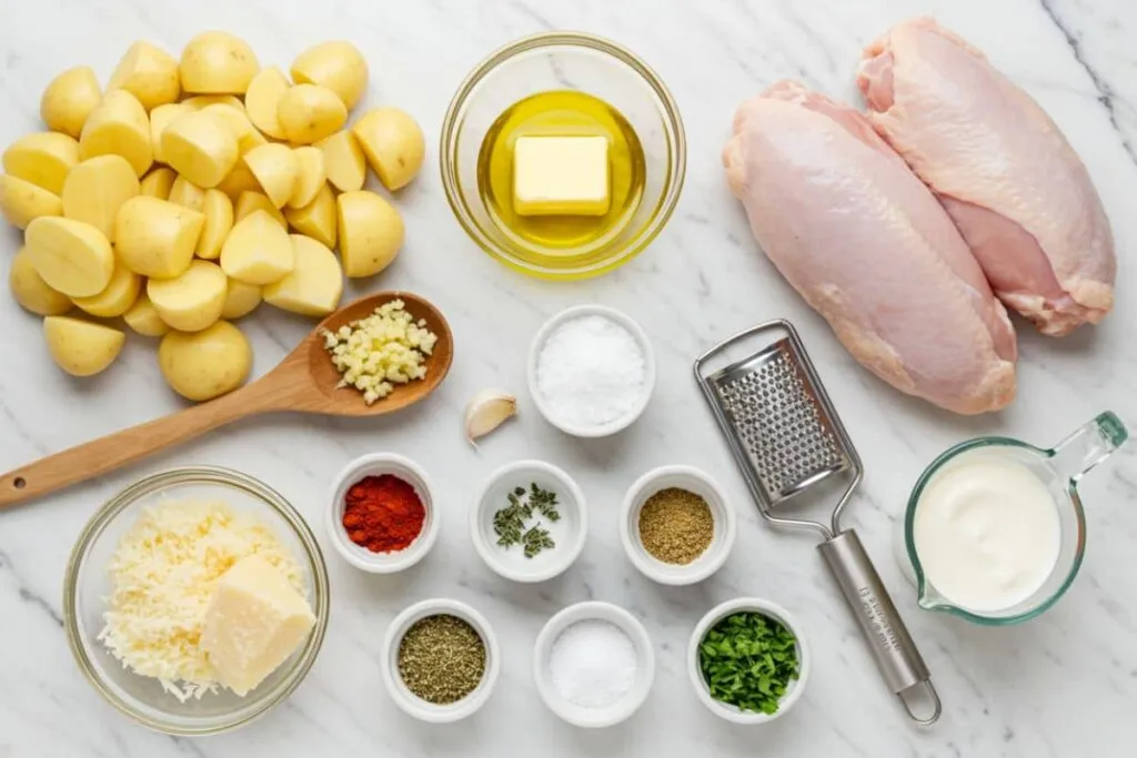 Slow Cooker Garlic Parmesan Chicken And Potatoes Ingredients