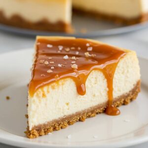 Slice Of A Salted Caramel Cheesecake (1)