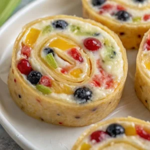 Cheesecake Fruit Salad Roll Ups