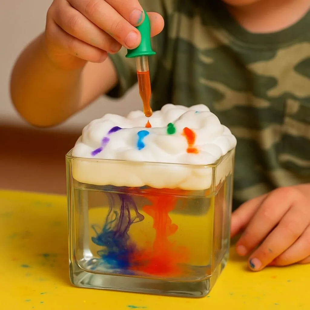 Rainbow Rain Clouds in a Jar