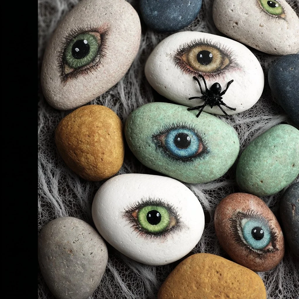 DIY spooky tray of eyeballs Halloween decorations