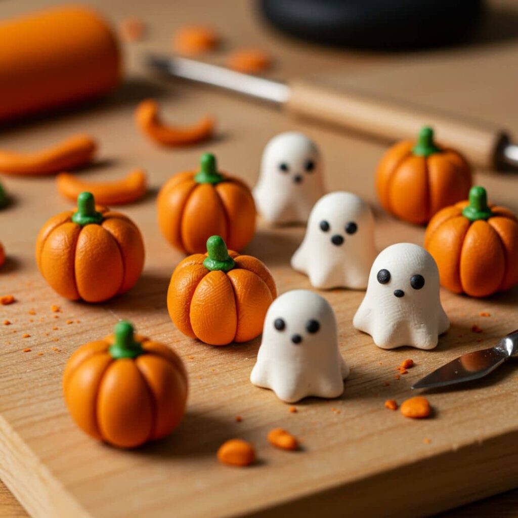 Polymer Clay Pumpkin and Ghost