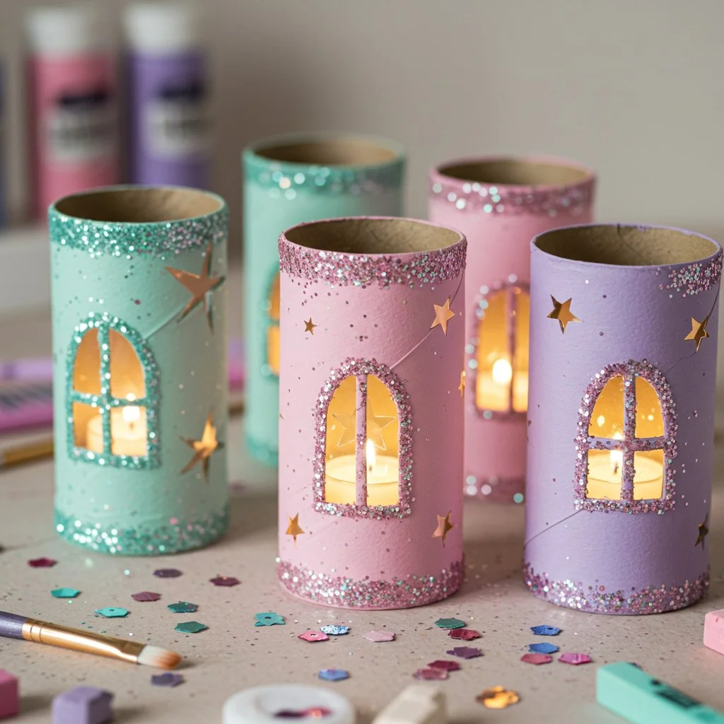 Beautifully crafted Fairy Lantern illuminating a garden path at night.